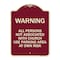 Signmission Warning All Persons Not Associated with Church Use Parking Area at Own Risk, A-DES-BU-1824-22717 A-DES-BU-1824-22717 - alternate 1